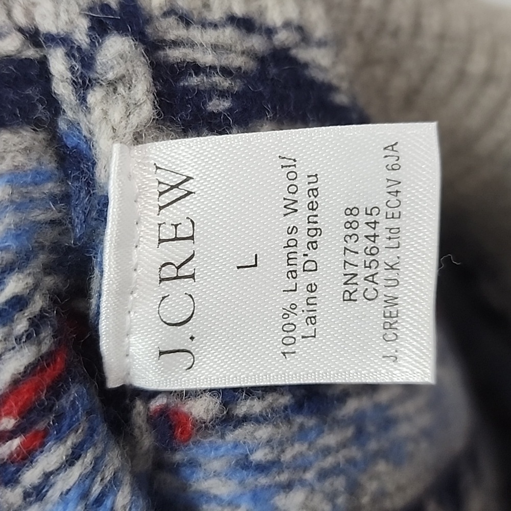J. Crew McCallum Fair Isle 100% lambs wool sweater size L - Picture 4 of 5